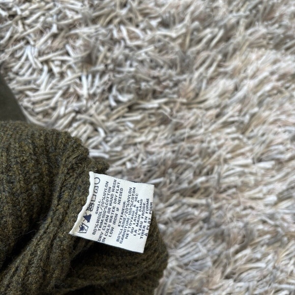 Schott Bros Sweater Wool Patch Fisherman Knit Green/Military Sz Small - Picture 10 of 10